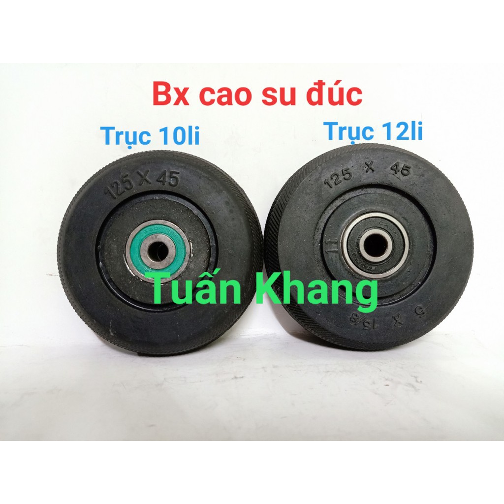 Bánh xe , Bánh xe đẩy 125mm cao su đẩy êm có vòng bi