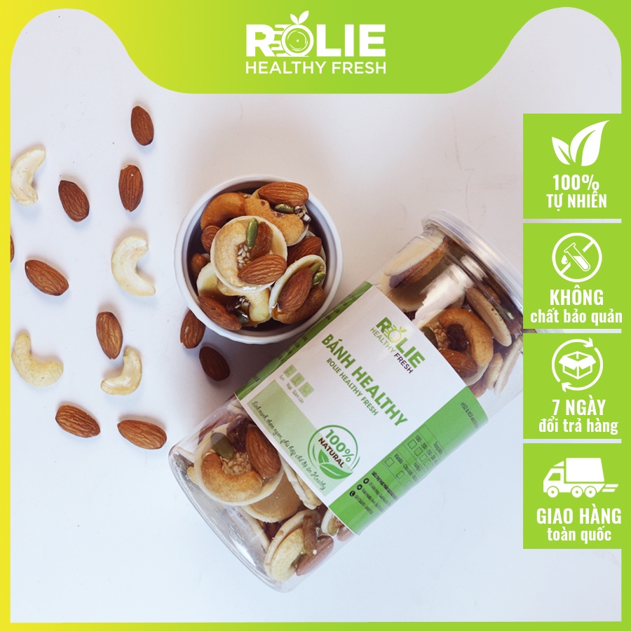 Bánh Đồng Tiền Mix Hạt 300G Rolie Healthy Fresh Thơm Ngon, An toàn, Tốt cho sức khỏe