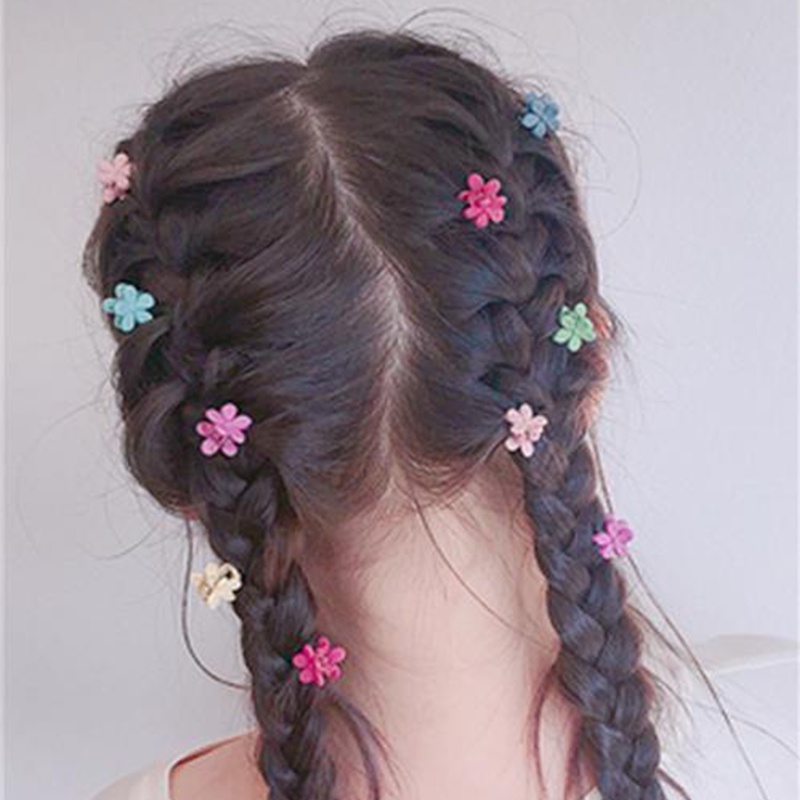 Set 20 Kẹp Tóc Nhỏ Bằng Nhựa Nhiều Màu Sắc Dễ Thương Cho Bé Gái