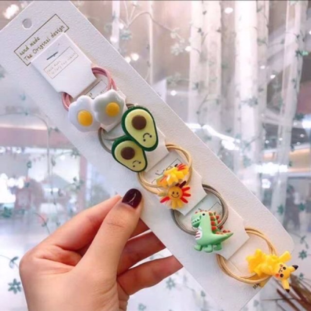 Set 5 dây buộc tóc cute cho bé mẫu mới 2020
