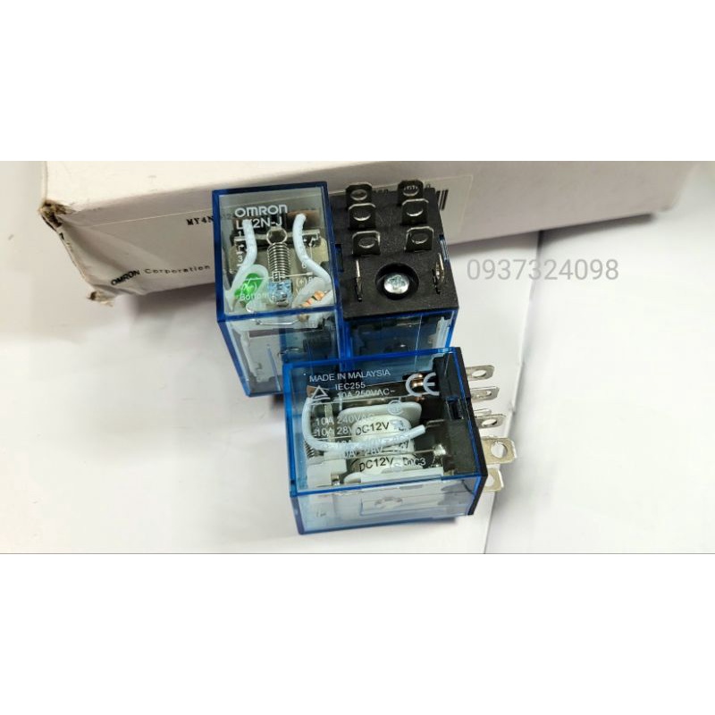 Rơ le trung gian 8 chân dẹp LY2N-J 12vdc , rơ le kiếng  LY2N-J 12vdc 8 chân dẹp
