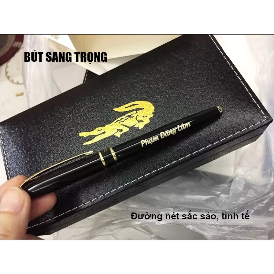 Bút Ký Cao Cấp Cá Sấu Crocodile Mã OH.53 Matagift Và Hộp Sang Trọng - Khắc Tên ,Logo Theo Yêu Cầu