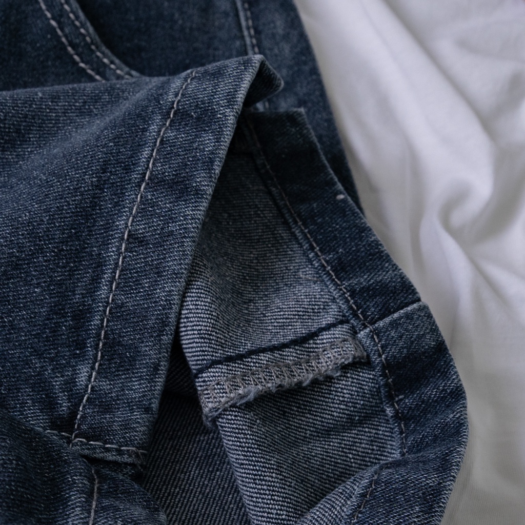 LEEVA - Quần jeans lửng ngỗ nữ cạp cao phong cách basic S029