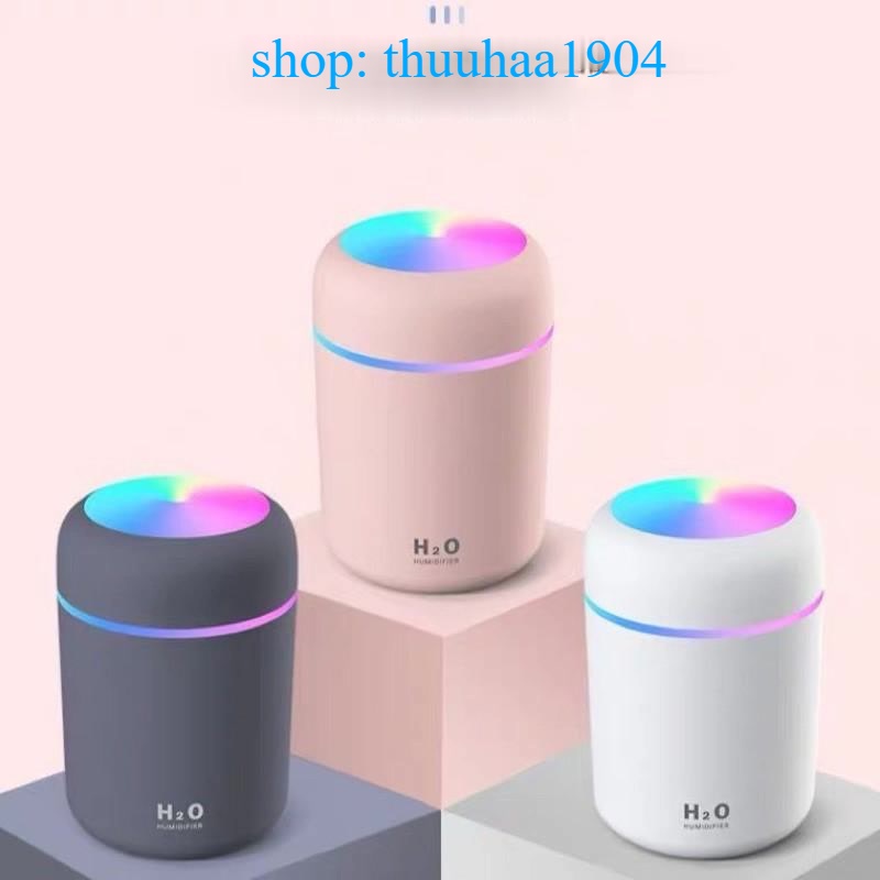 Máy Xông Tinh Dầu Phun Sương Tạo Ẩm 300ml Tích Hợp Đèn Led 7 MÀU
