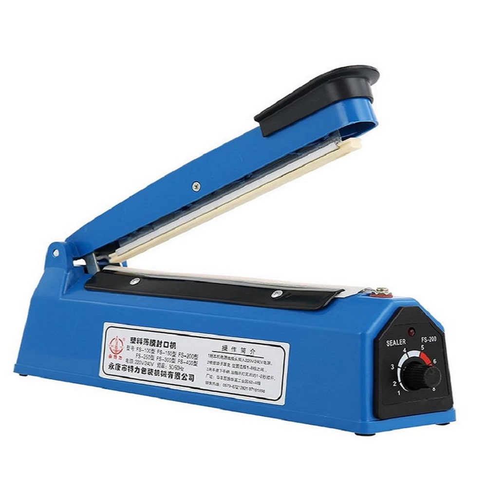 Máy hàn miệng túi nilon dập tay Impulse Sealer (Cỡ 200/ 250/300/400x2mm) (Xanh) Máy đóng gói KamiHome bảo hành 6 tháng