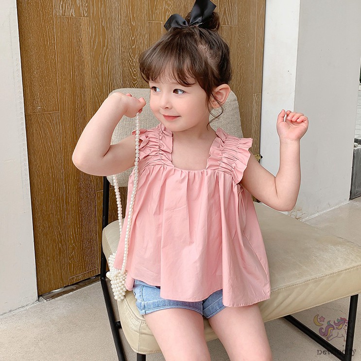 Áo balo kiểu dáng tiểu thư màu trơn cho bé gái