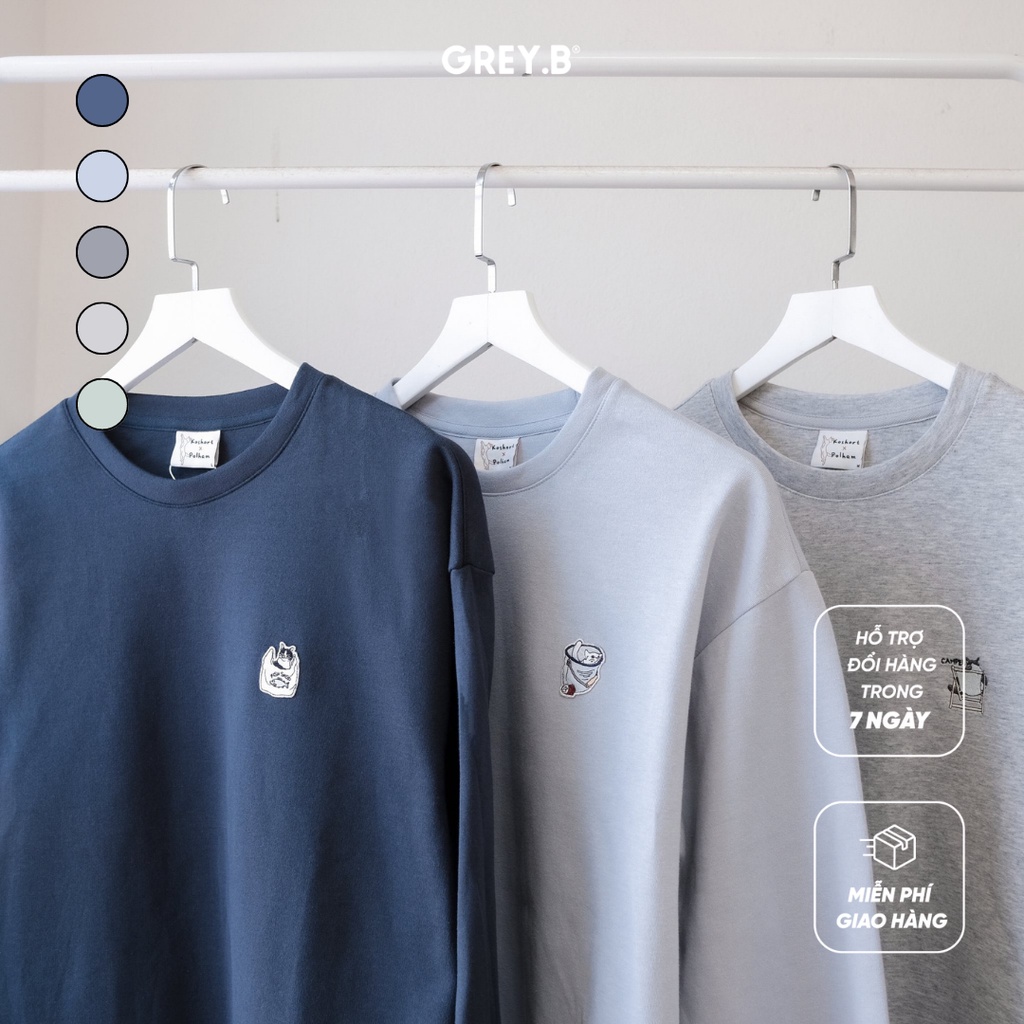 Áo Sweater Polham x Koshort Thêu Hình Mèo Đáng Yêu Phong Cách Hàn Quốc