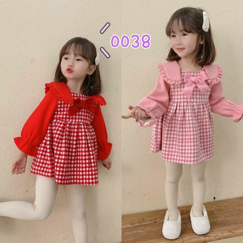 váy dạ lót lông ấm cho bé