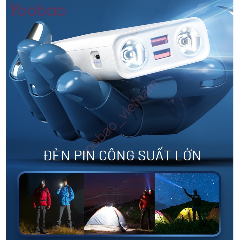 Pin sạc dự phòng Yoobao L20Q 20000mAh tích hợp 2 đèn LED siêu sáng - Hỗ trợ sạc nhanh