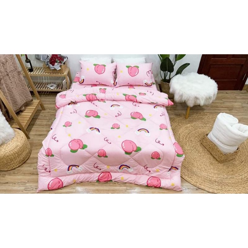 Bộ ga gối đũi trần bông xơ đậu nành 3 món.Set ga gối 4 mùa chất liệu cotton đũi bông xơ đậu nành cao cấp