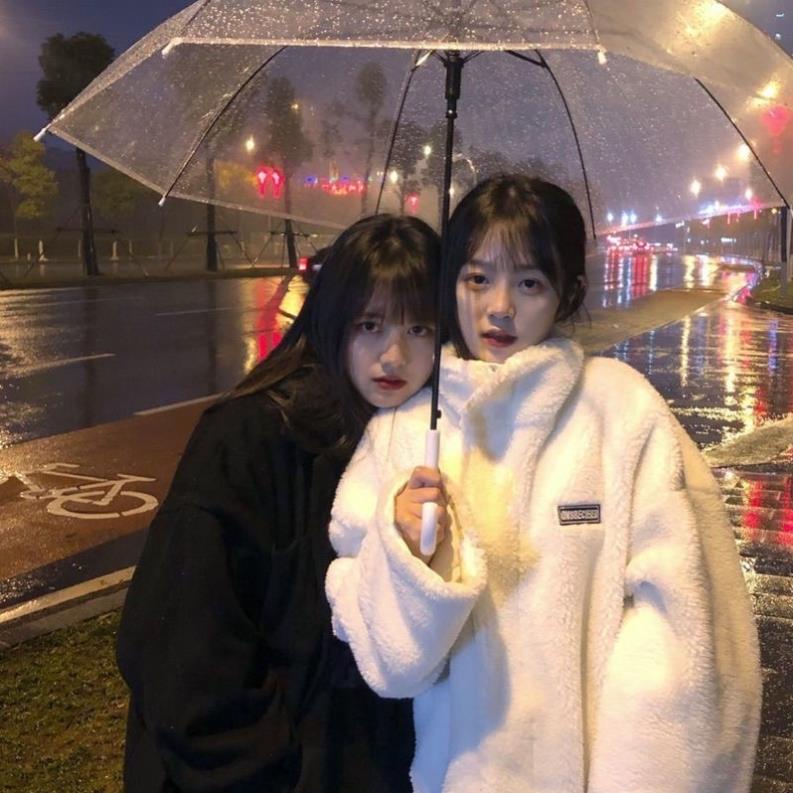 ⚡[ SIÊU SALE ]  Áo Khoác Lông Cừu In Chữ Nổi- Phong Cách Hàn Quốc, Chất Dày, Mặc được 2 Kiểu ✅ | BigBuy360 - bigbuy360.vn