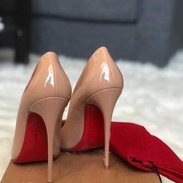 Giày cao gót đế đỏ loubouti nude 9-11p