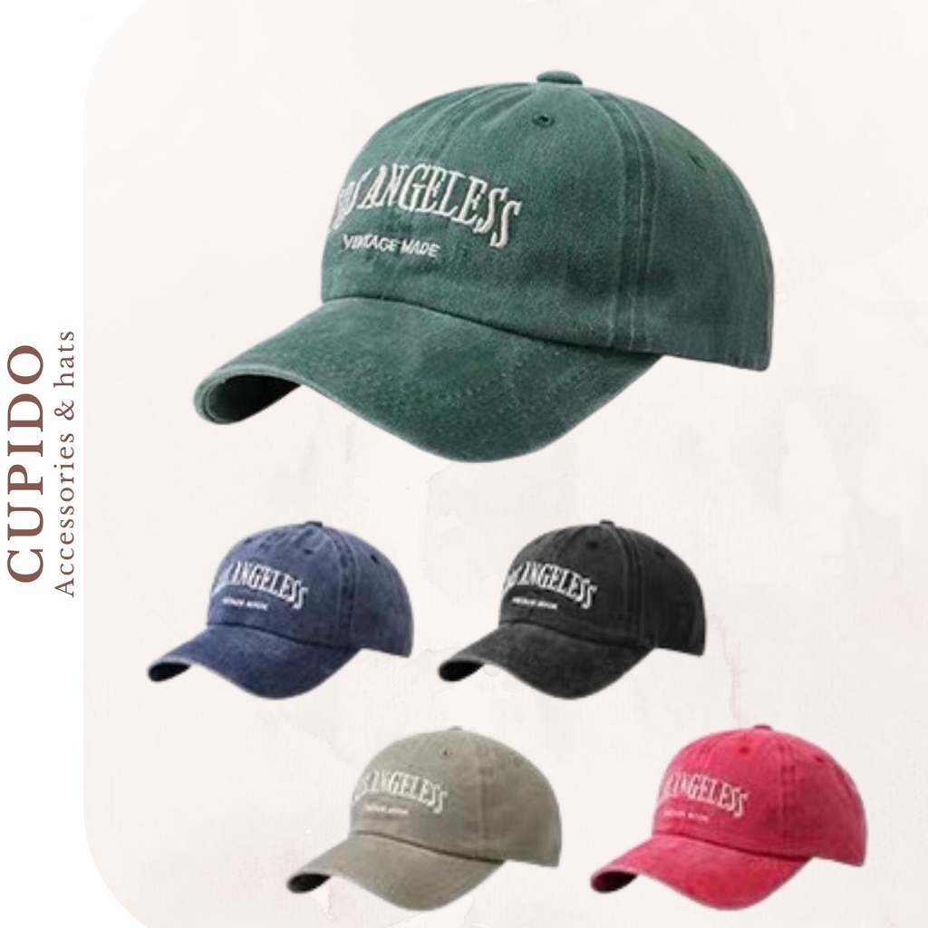 Mũ lưỡi trai cotton wash Los Angeles cao cấp nam nữ
