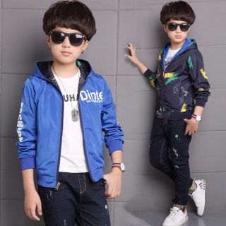 Áo khoác dù 2 mặt bé trai