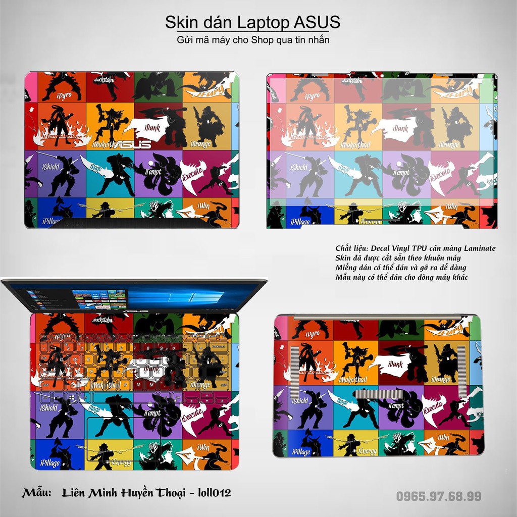 Skin dán Laptop Asus in hình Liên Minh Huyền Thoại (inbox mã máy cho Shop)