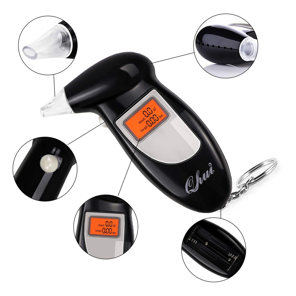 【Máy đo nồng độ cồn trong hơi thở  】Digital LCD Breath Alcohol Breathalyzer Analyser Tester Test Detector Keychain