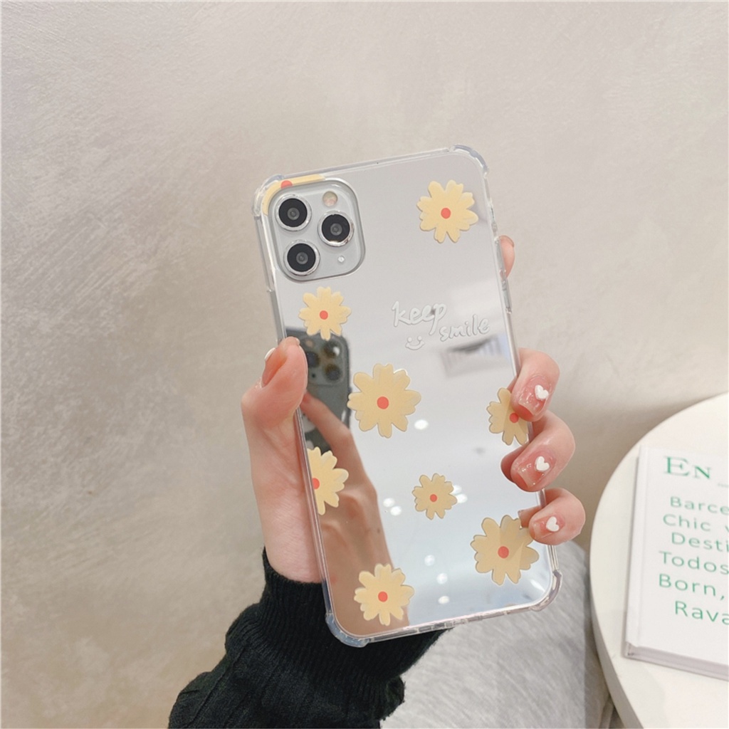 Ốp lưng gương chống sốc Flower xinh thật sự cho nhiều dòng máy của Iphone/samsung/oppo/realme/xiaomi/vivo