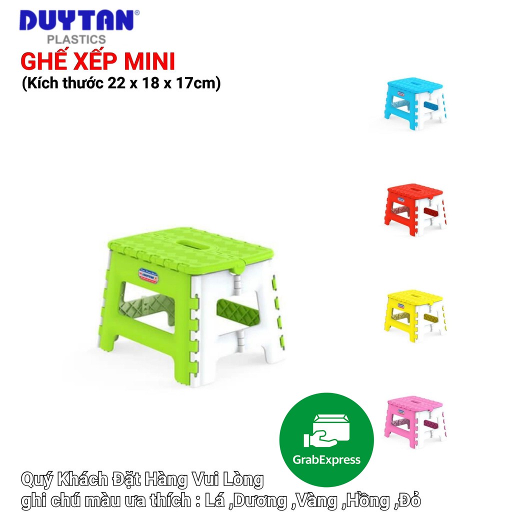 Ghế mini xếp nhựa duy tân -nhiều màu lựa chọn