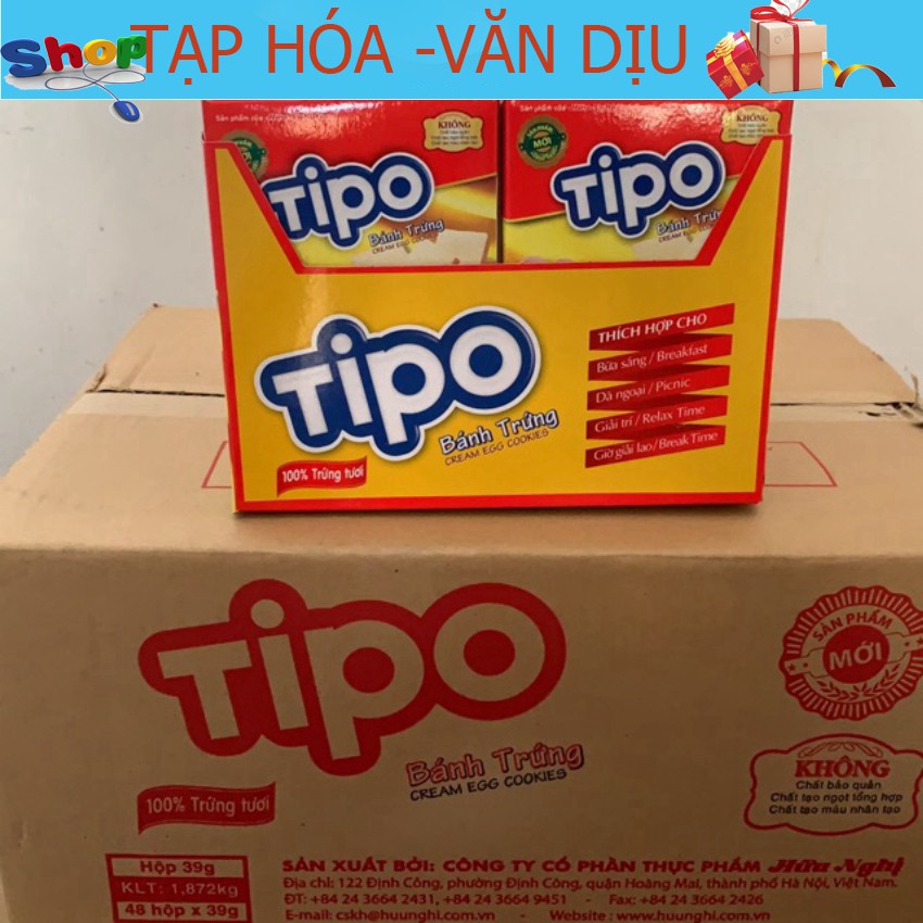 Bánh trứng khô Tipo 12 hộp*39g ✅còn hàng ✅ tạp hóa Văn Dịu