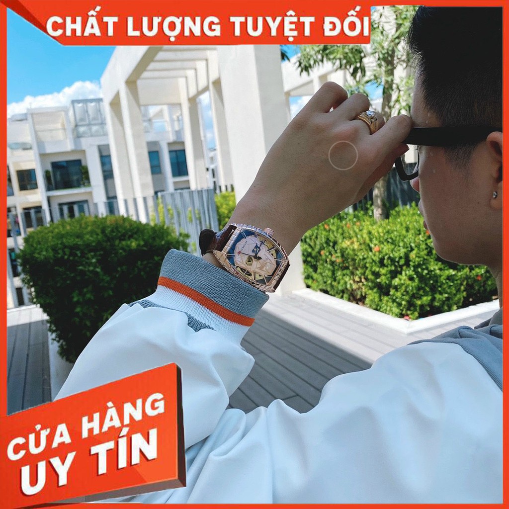 Đồng hồ Frank Muller Nam, Dây Da, Máy Cơ Cao Cấp, Chống Nước, Mặt 54*42mm