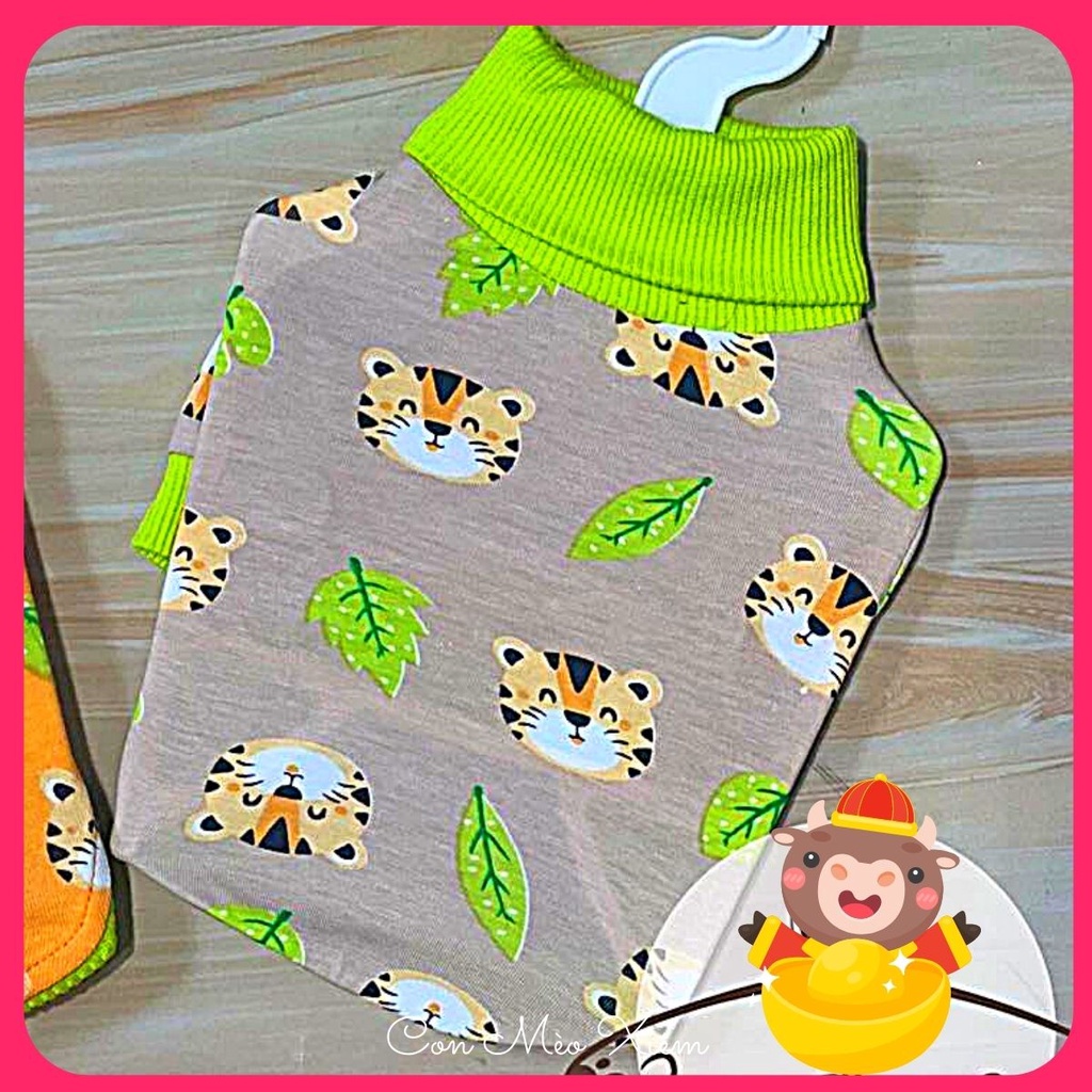 Áo thun cho chó mèo thun ôm hình con hổ ấm áp, quần áo tết thú cưng Con Mèo Xiêm