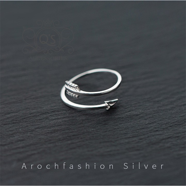 Nhẫn bạc mũi tên tình yêu nhẫn bạc nữ lông vũ S925 ARROW Silver Ring SO00 - KÈM ẢNH THẬT