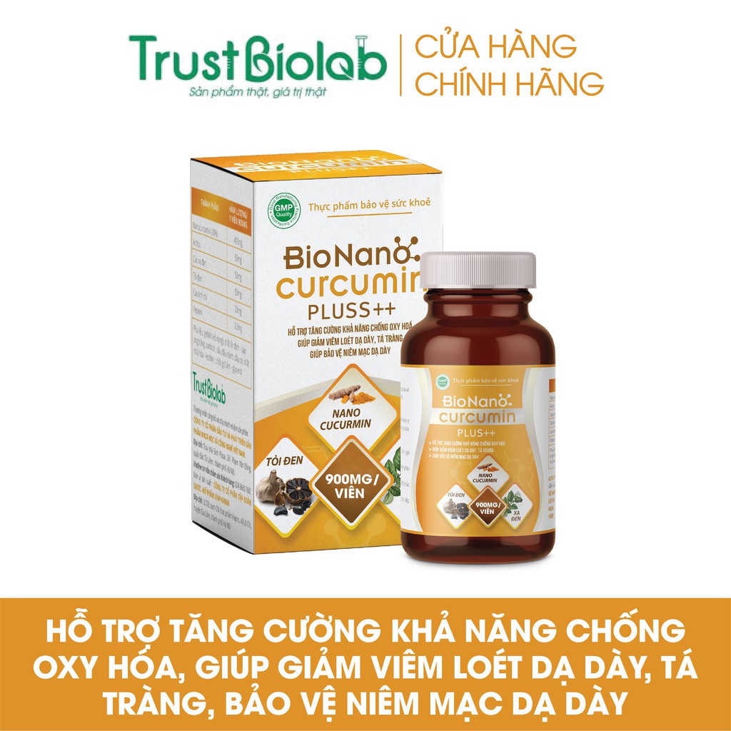 BIO NANO CURCUMIN PLUSS ++ GIẢM VIÊM LOÉT DẠ DÀY, TÁ TRÀNG, BẢO VỆ NIÊM MẠC DẠ DÀY