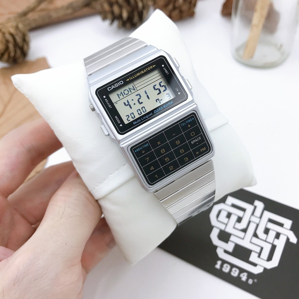 Đồng hồ nam Casio DBC-611-1 / DBC-611G-1 Data Bank, máy tính 8 chữ số, dây thép không gỉ, size 33,1mm, hàng chính hãng | BigBuy360 - bigbuy360.vn