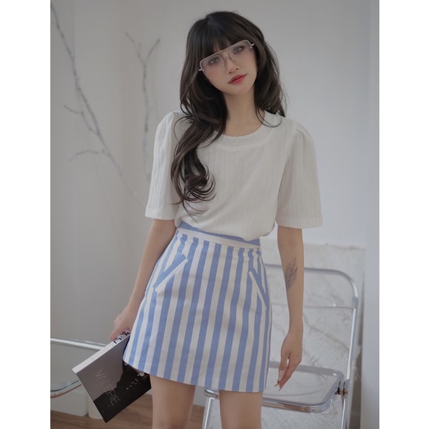 Quần váy A 2 túi sọc &quot; Yerin skort&quot; Ellyclothing