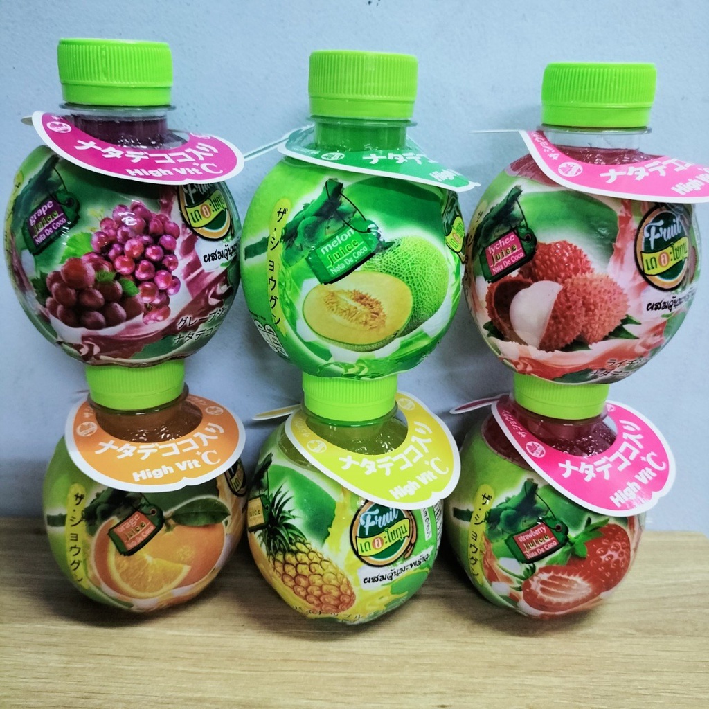 Combo 6 Chai Nước Trái Cây Tropical Fruit Thái Lan Thạch Dừa 220ml