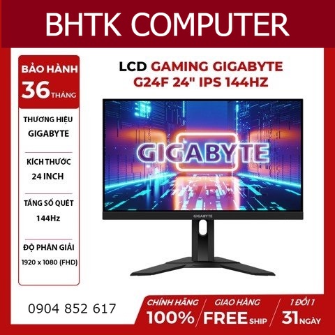 Màn hình Gigabyte G24F 24″ SS IPS FHD màn Gaming đẳng cấp tinh tế phù hợp mọi không gian Chính hãng bảo hành 36 tháng