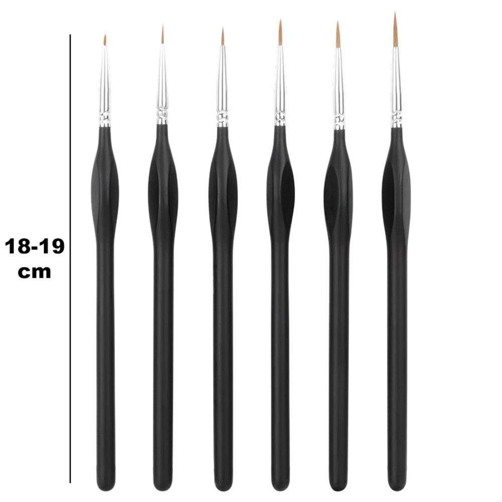 Cod Qipin 6pcs Extra Fine Detail Paint Brushes Art Miniatures Model Maker Drawing Supply Tool Set