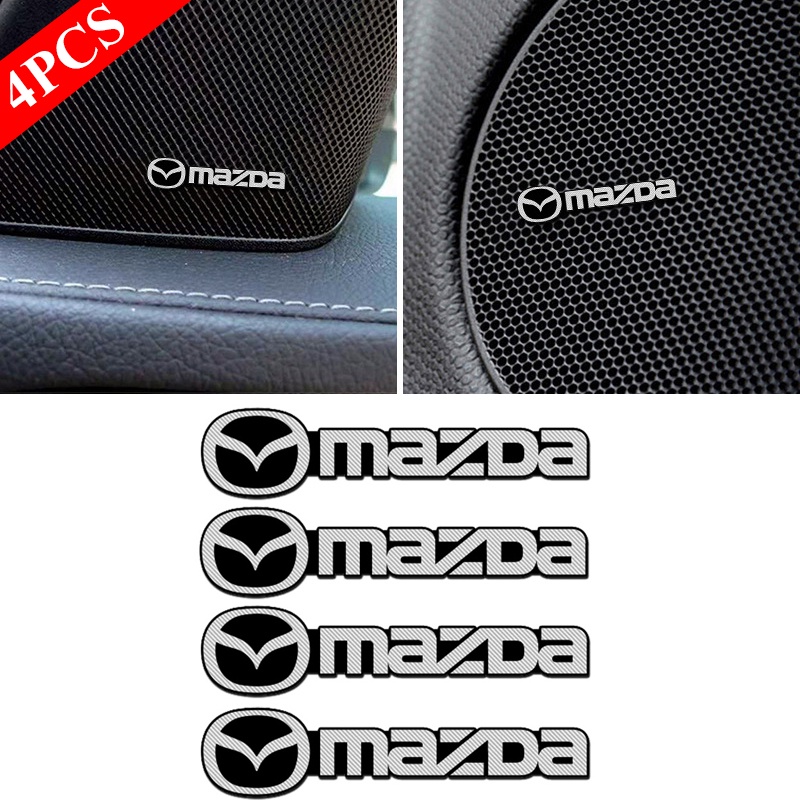 Set 4 Sticker Biểu Tượng Trang Trí Loa Xe Hơi Mazda 2 3 5 6 CX7 CX5 RX Axela Mazda3 MX MS CX9 CX30