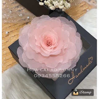 Hoa cài áo - Hoa cài áo vải voan kiểu dáng hoa hồng nhiều màu