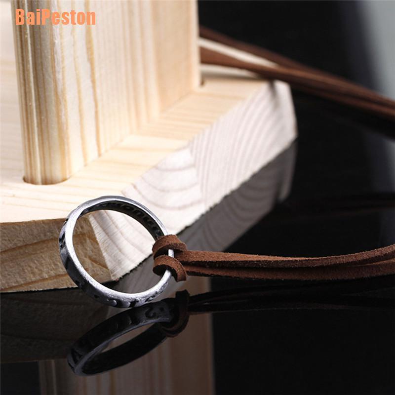 Vòng cổ Da Mặt Hình Vòng Tròn Khắc Số 4 Nathan Drake Phong Cách Vintage