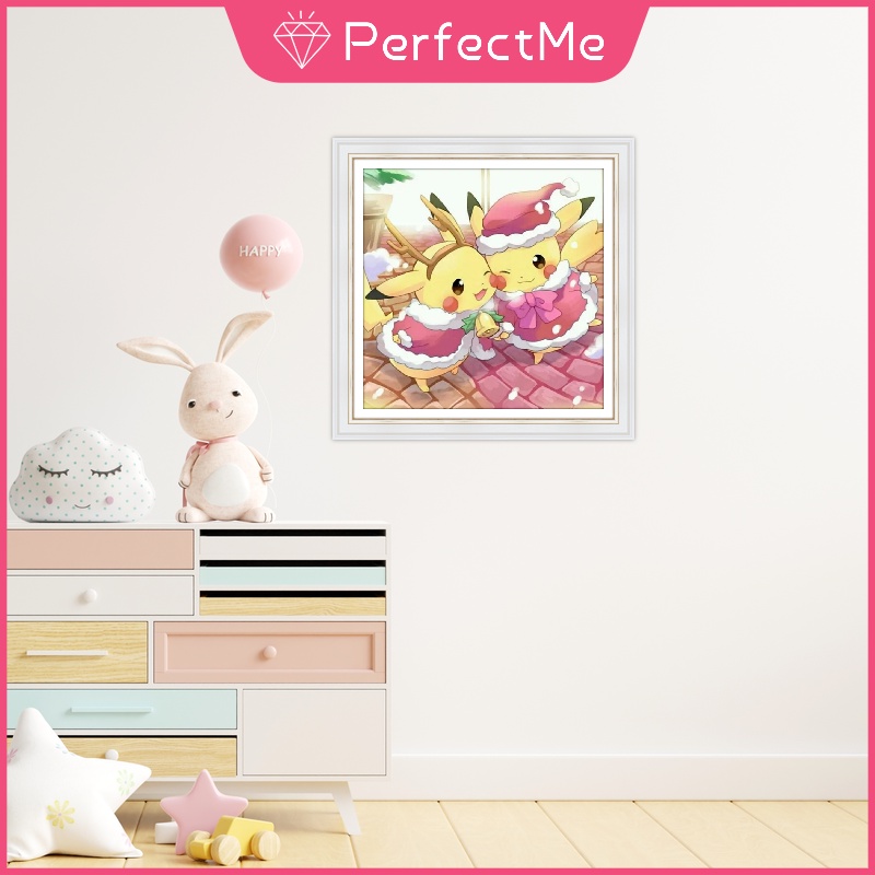Bộ tranh đính đá 5D tự làm hình Pikachu 30X30