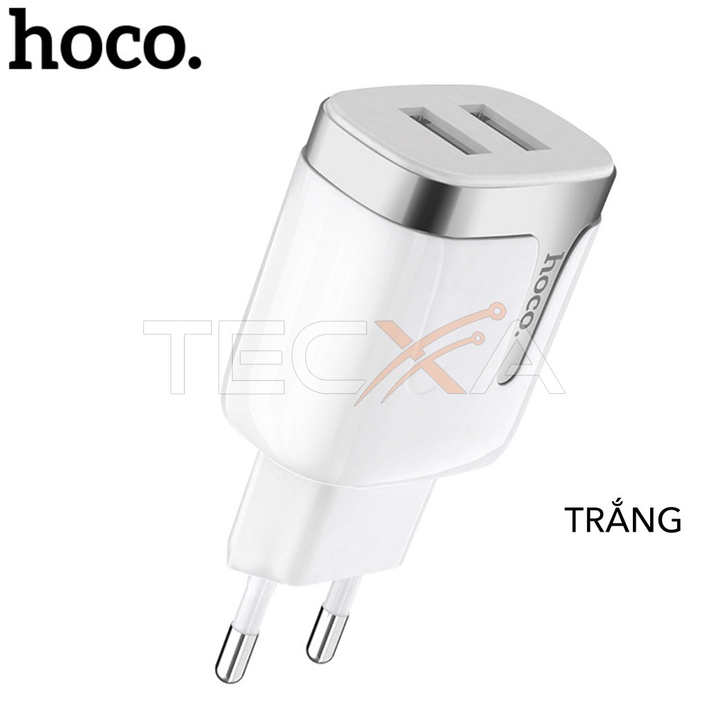 Củ Sạc Nhanh Hoco C64A - Củ Sạc Chính Hãng Hoco C64A 2 Cổng Usb 5V 2,1A - Bảo hành 12 tháng