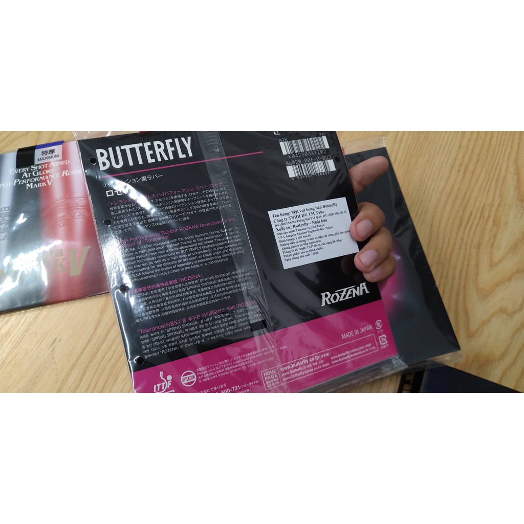 MẶT VỢT BÓNG BÀN BUTTERFLY ROZENA CHĨNH HÃNG