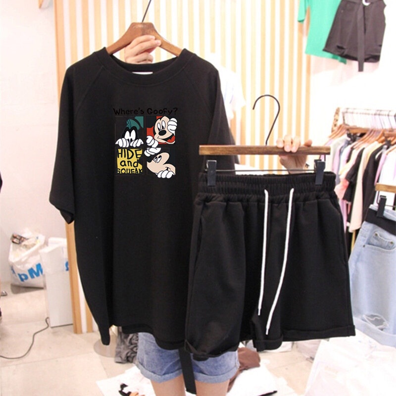 Set đồ thể thao IELGY gồm áo thun ngắn tay + quần ngắn thời trang cho nữ