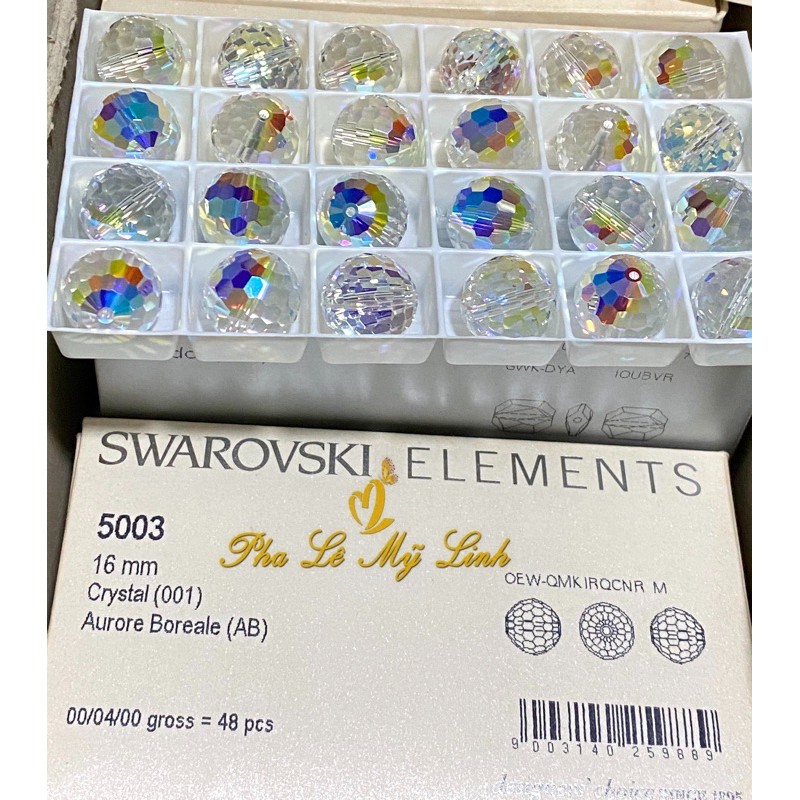 1 viên pha lê Swarovski tròn đa cạnh 16mm siêu đẹp