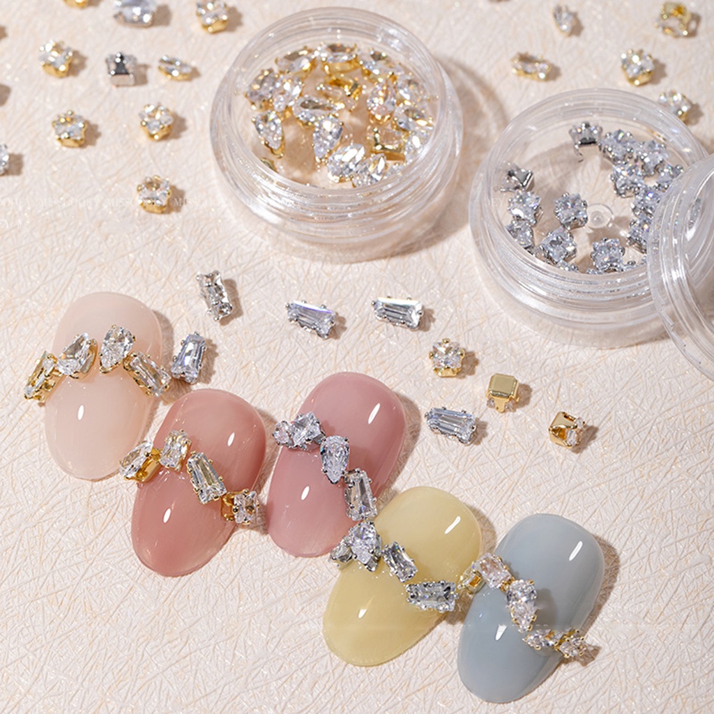 1 Hộp Phụ Kiện Trang Trí Móng Tay Nghệ Thuật Sáng Bóng DIY