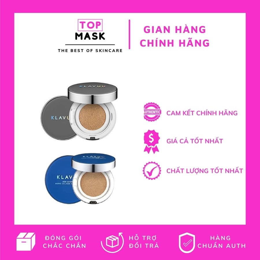 [CHÍNH HÃNG] Phấn nước dưỡng trắng kiềm dầu tốt kèm chống nắng Klavuu Cushion SPF50+/PA++++