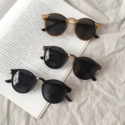 Korean Designer Fashion Women Retro Round Metal Frame Sunglasses