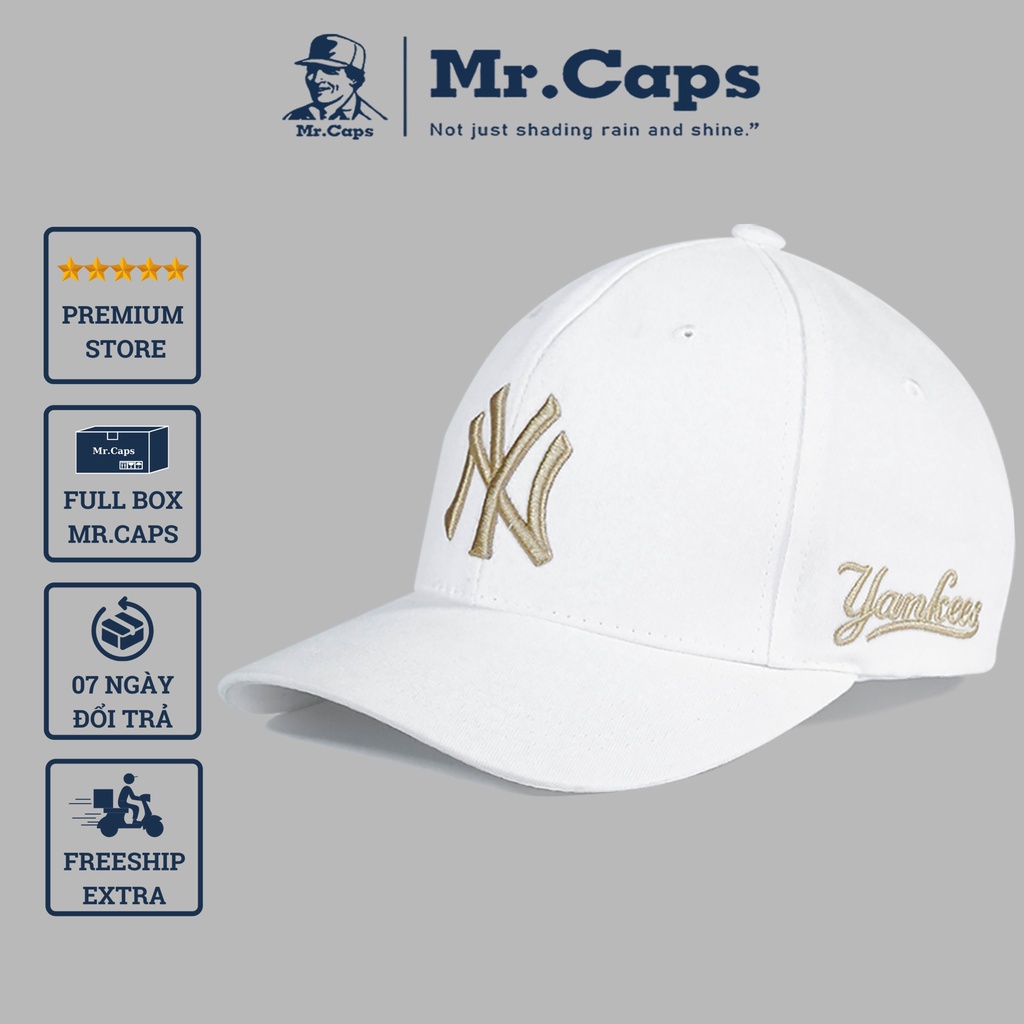 Mũ lưỡi trai NY - Nón kết thời trang phom thể thao ulzzang logo thêu nổi 3D cao cấp dành cho cả nam nữ của Mrcaps NY01