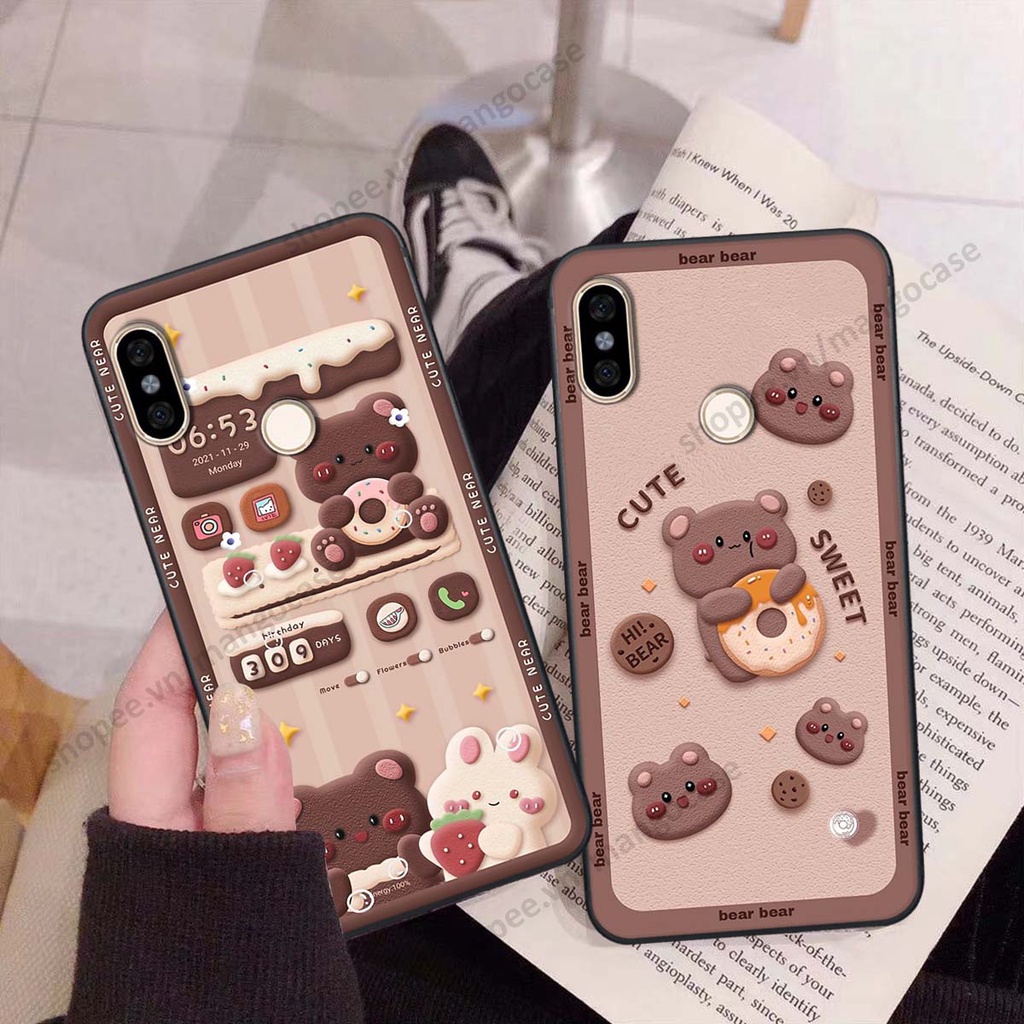 Ốp lưng Xiaomi Redmi Note 5 / Note 6 hình gấu, thỏ, đồng hồ cute dễ thương