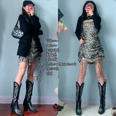 [ HÀNG ORDER ] Giày Bốt cổ cao dưới gối Cao bồi hoa văn style Hàn Quốc | BigBuy360 - bigbuy360.vn