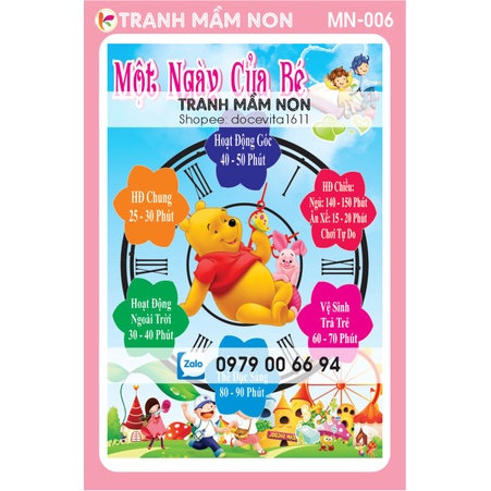 Decal mầm non - GÓC MỘT NGÀY CỦA BÉ