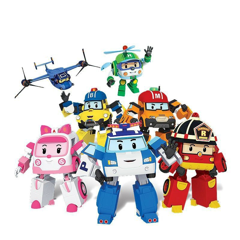 Bộ 6 đồ chơi xe biến hình rô bốt Robocar poli độc đáo cho bé