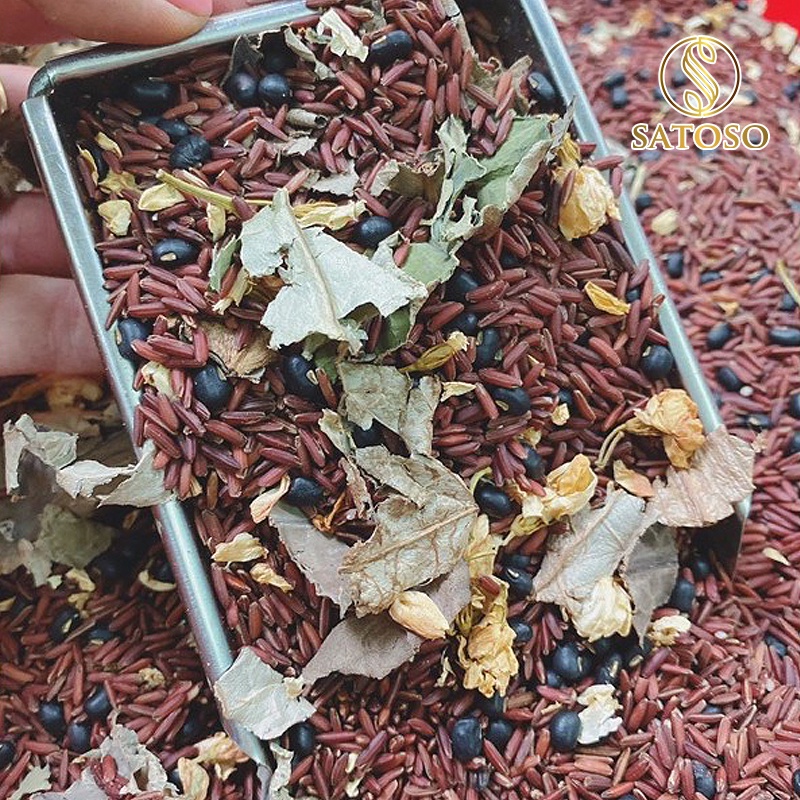 Trà gạo lứt mix vị đậu đen, đậu đỏ, hoa nhài SATOSO 500g thượng hạng rang sẵn đẹp da tốt cho sức khỏe SA10