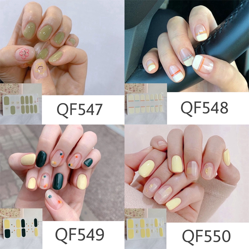 Set 14 Hình Dán Trang Trí Móng Tay Chống Thấm Nước Họa Tiết Hoạt Hình